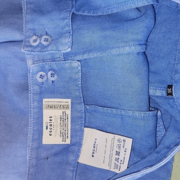 Escales Paris Women EU36/US6 100% Linen Sailor Button Front Back Pocket Shorts - Picture 10 of 16